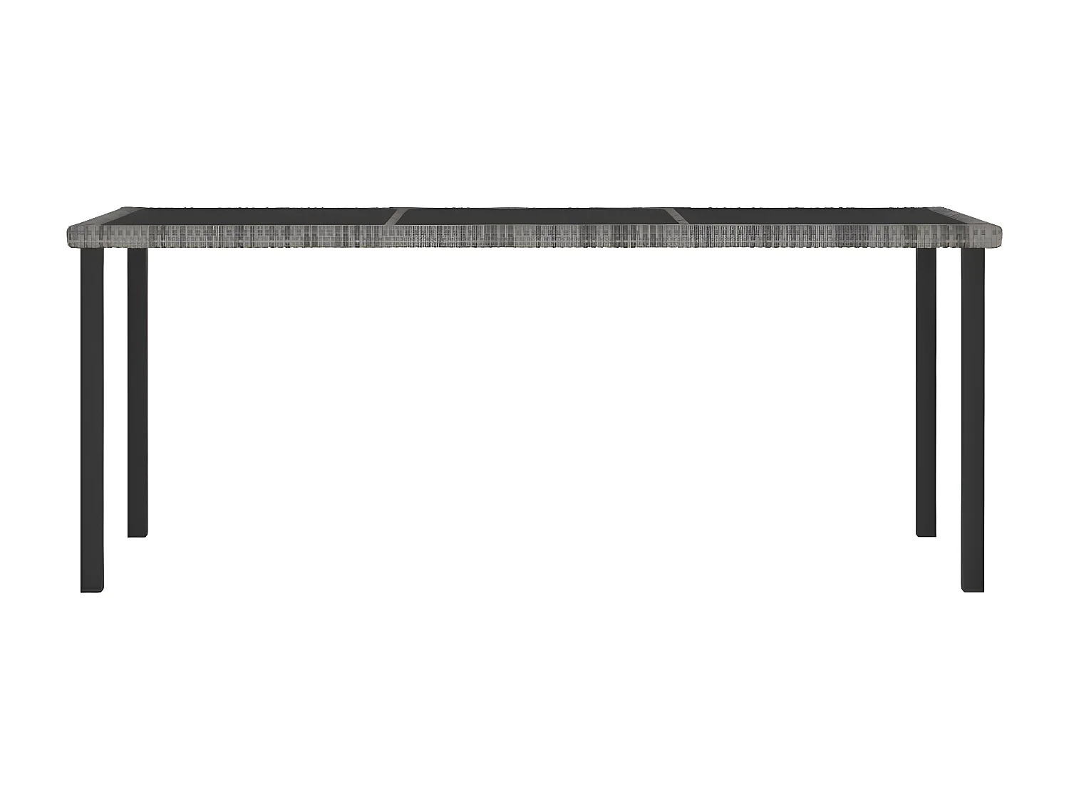 Natalie Hope  Table à dîner de jardin Gris 180x70x73 cm Résine tressée
