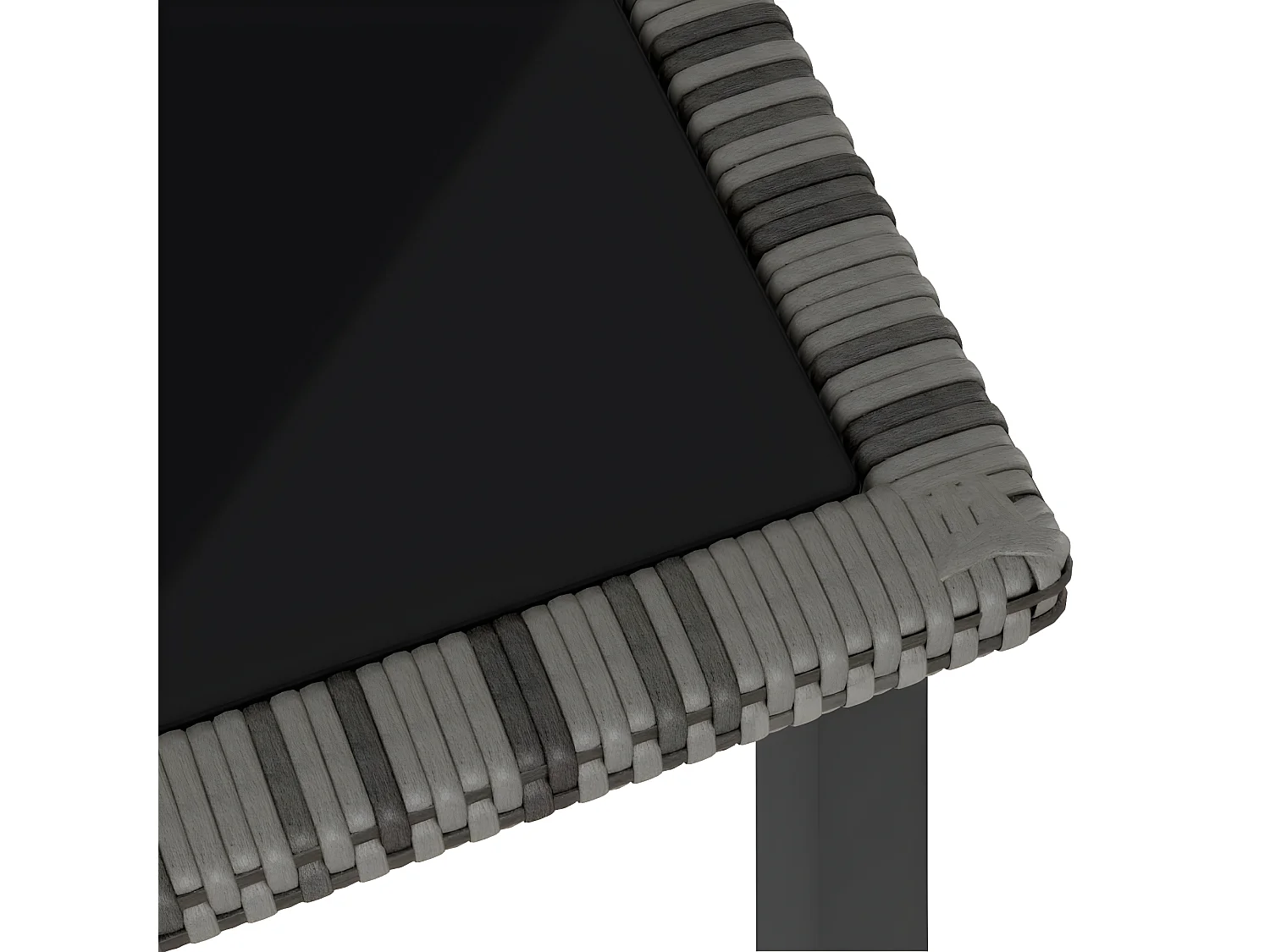 Natalie Hope  Table à dîner de jardin Gris 180x70x73 cm Résine tressée