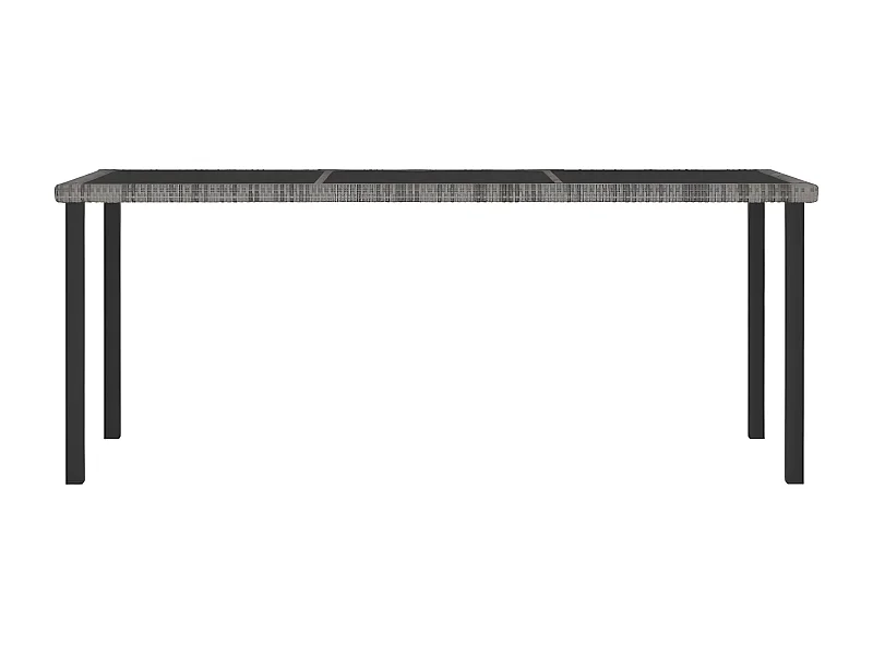Natalie Hope  Table à dîner de jardin Gris 180x70x73 cm Résine tressée