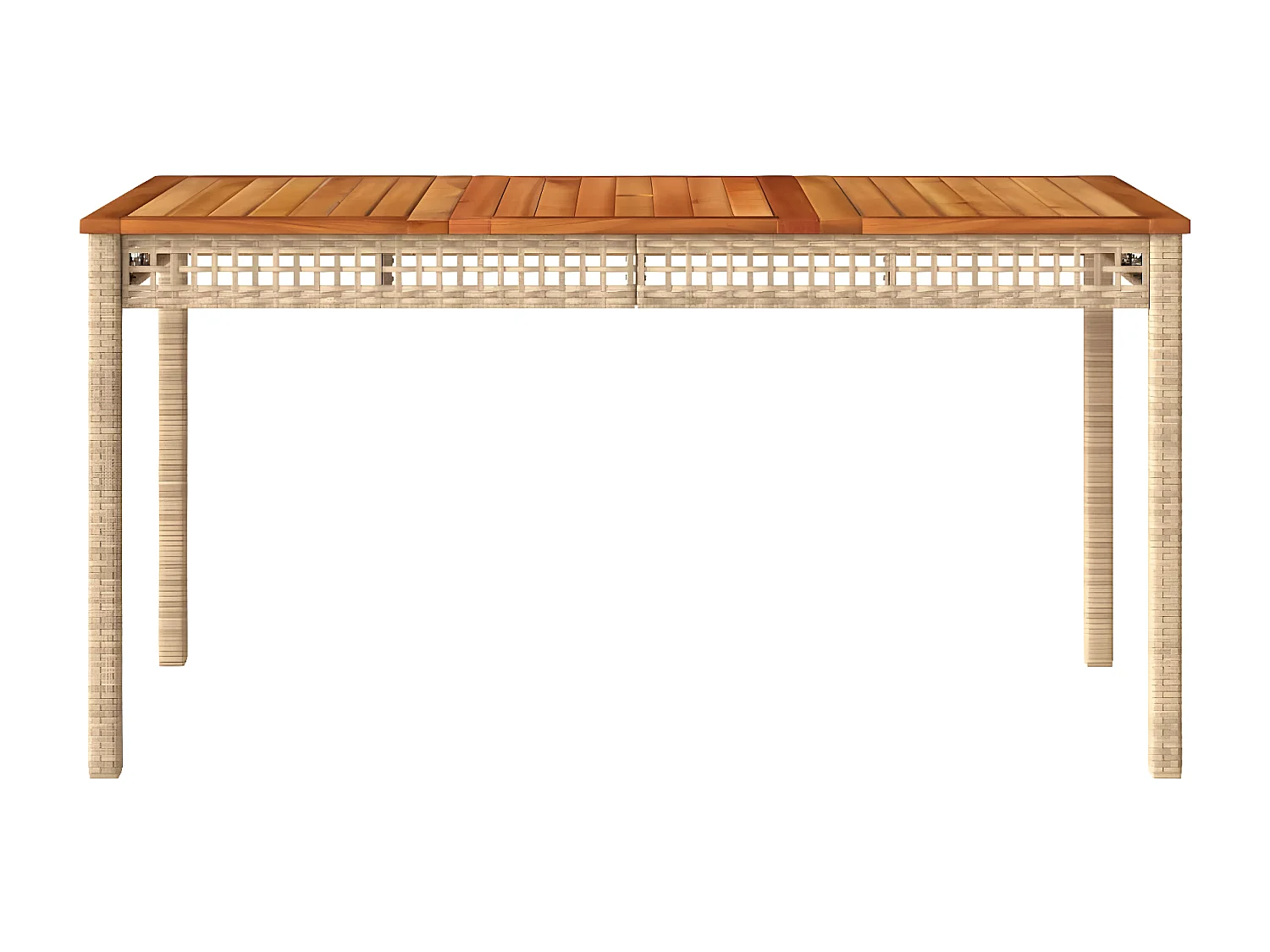 Centreville  Mesa de jardín ratán sintético madera acacia beige 140x80x75 cm