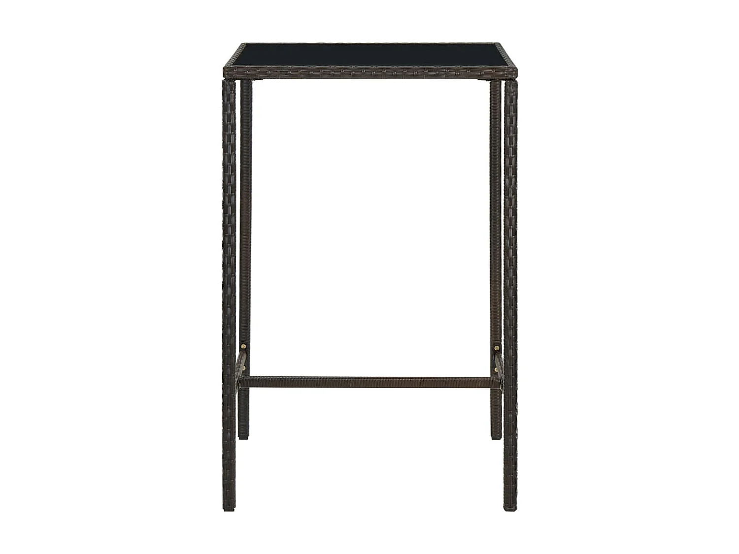 Orren  Table de bar de jardin Marron 70x70x110 cm Résine tressée verre