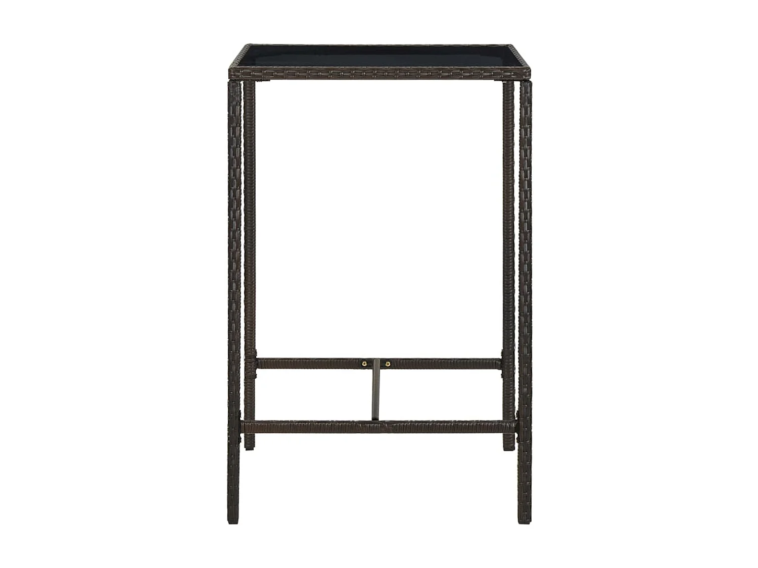 Orren  Table de bar de jardin Marron 70x70x110 cm Résine tressée verre