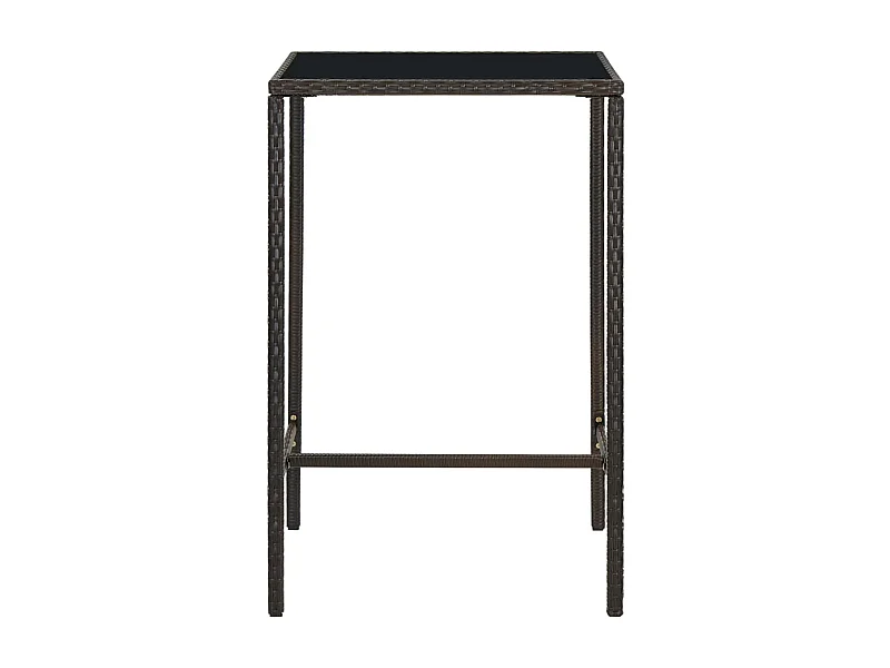 Orren  Table de bar de jardin Marron 70x70x110 cm Résine tressée verre