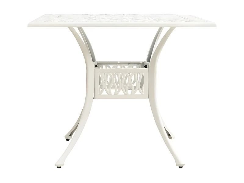 Broadway  Table de jardin Blanc 90x90x73 cm Aluminium coulé