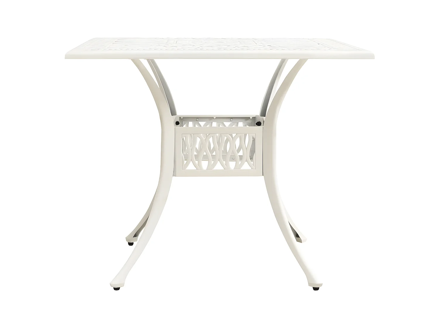 Broadway  Table de jardin Blanc 90x90x73 cm Aluminium coulé