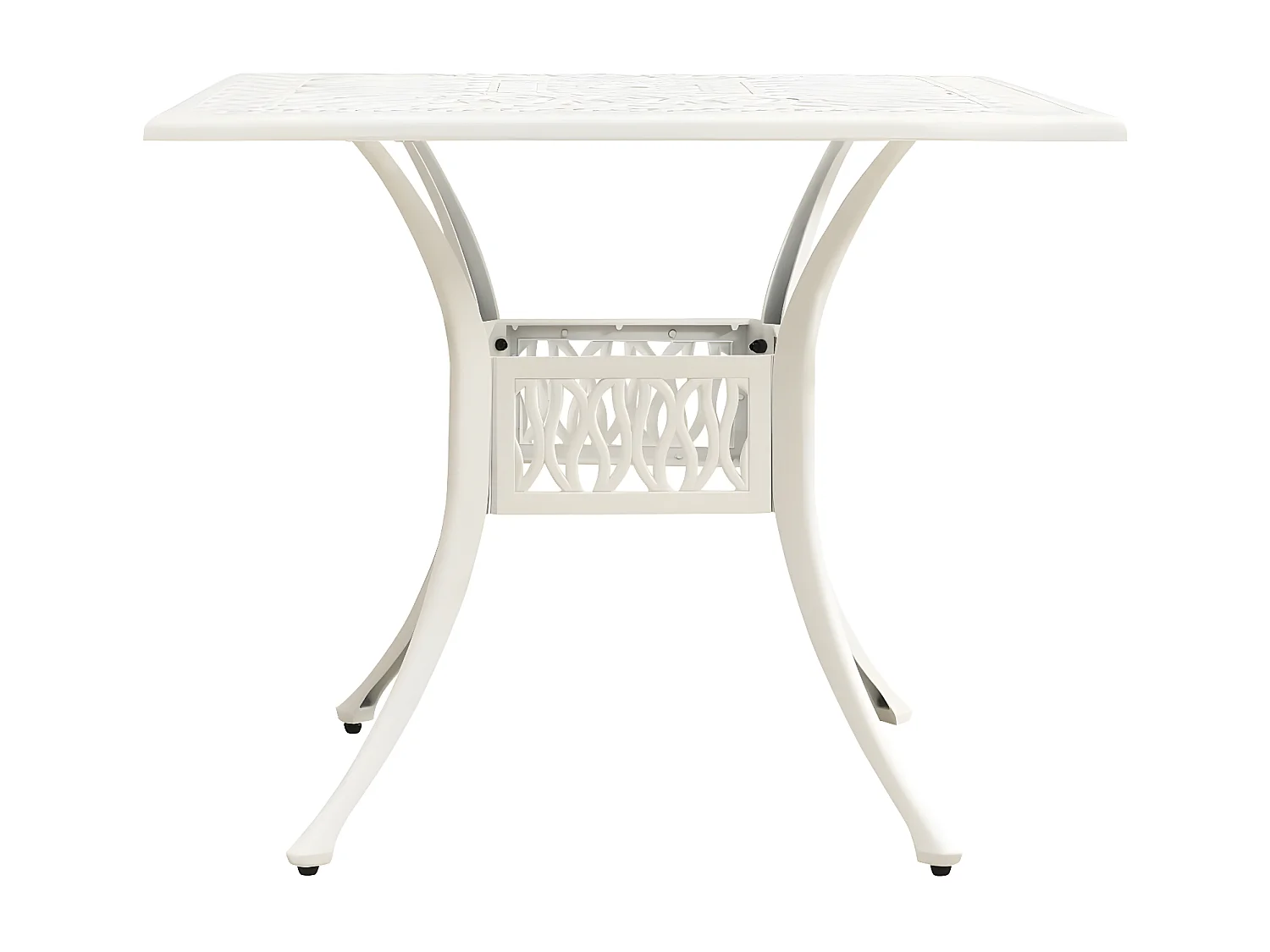 Broadway  Table de jardin Blanc 90x90x73 cm Aluminium coulé