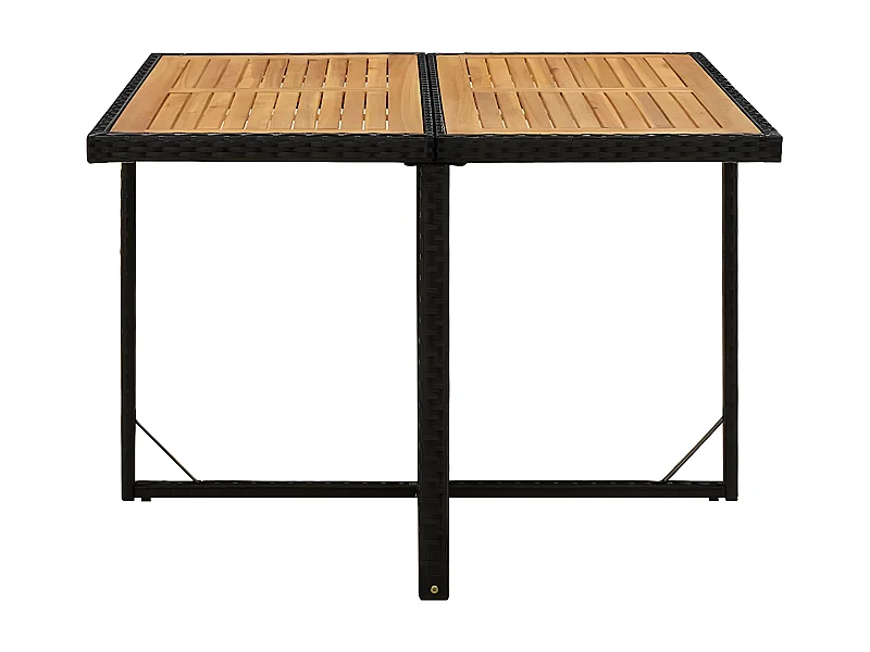 Cisco  Tuintafel 109x107x74 cm poly rattan en massief acaciahout zwart