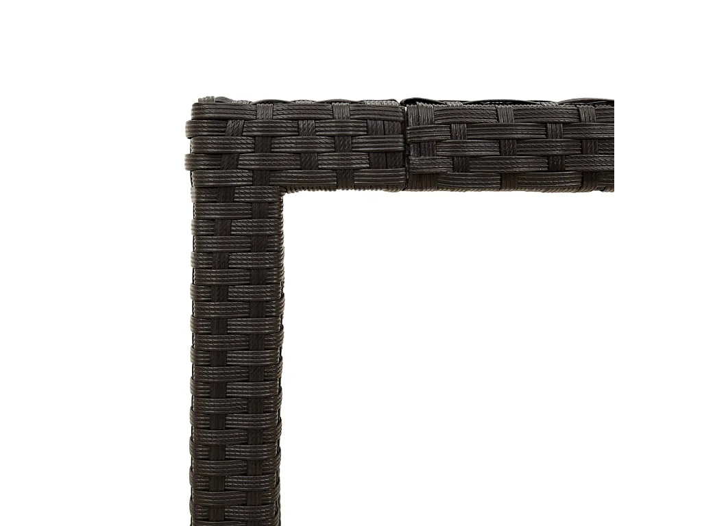 Giuseppe Luigi  Tavolo da Giardino Piano in Vetro Nero 150x90x75 cm Polyrattan