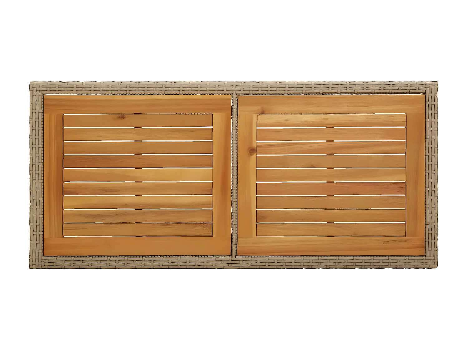 Drumsna  Table de jardin Beige Bois massif d'acacia et poly rotin