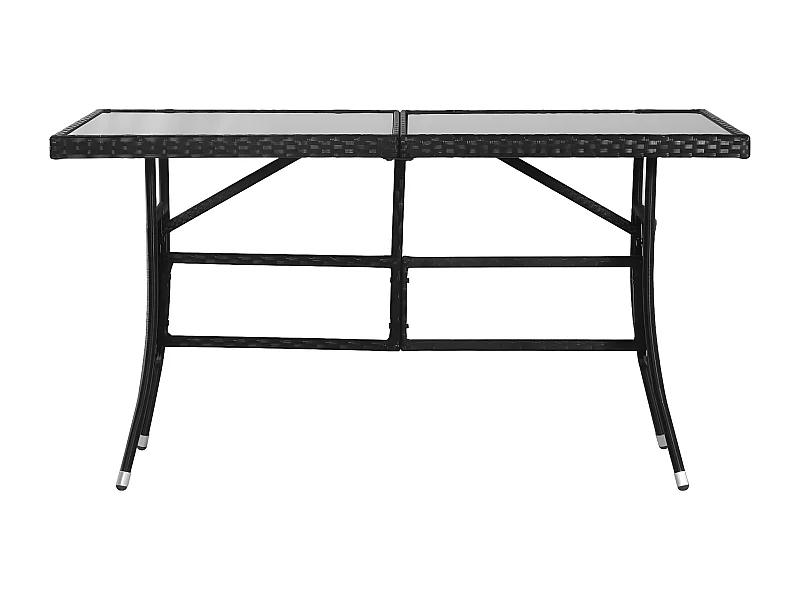 Prolenta Premium -  Gartentisch Schwarz 140 x 80 x 74 cm Poly Rattan