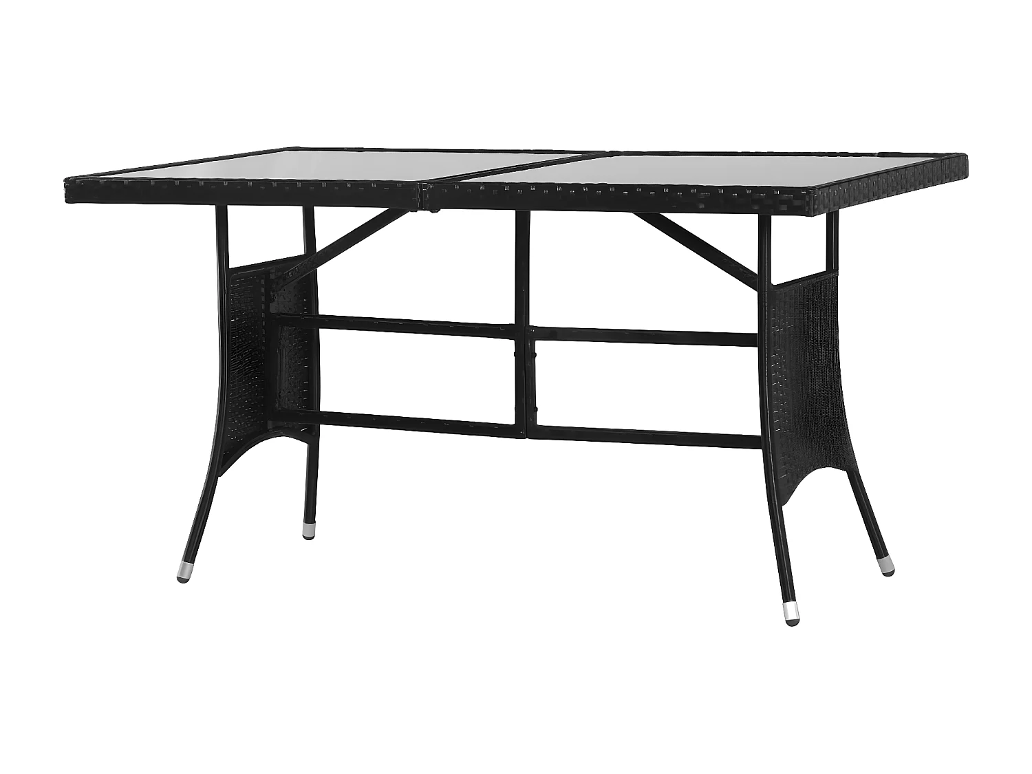 Prolenta Premium -  Gartentisch Schwarz 140 x 80 x 74 cm Poly Rattan