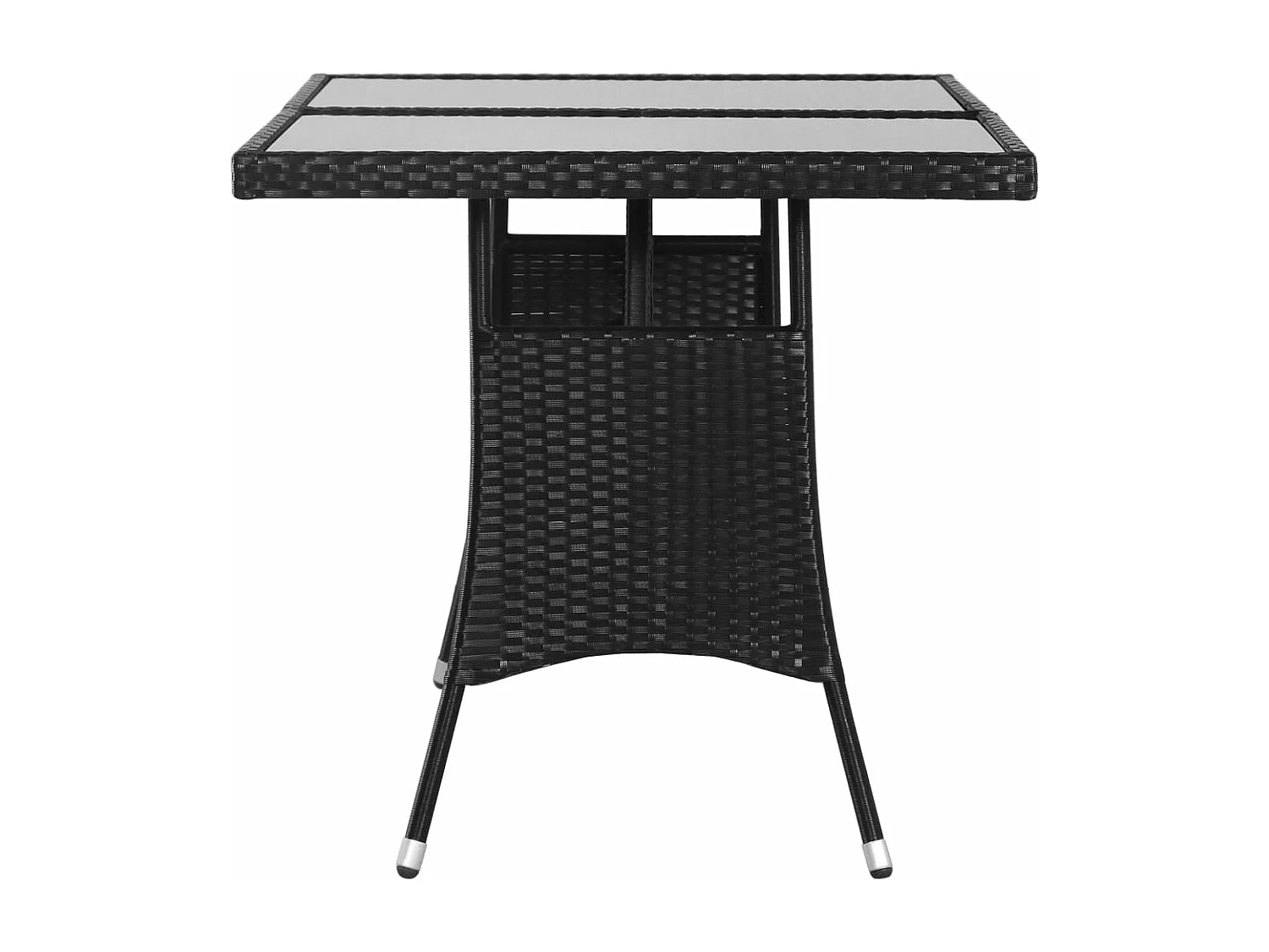 Prolenta Premium -  Tavolo da Giardino Nero 140x80x74 cm in Polyrattan