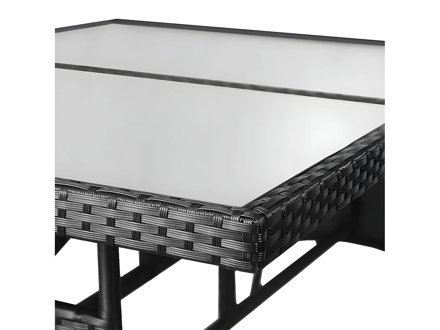 Prolenta Premium -  Tavolo da Giardino Nero 140x80x74 cm in Polyrattan