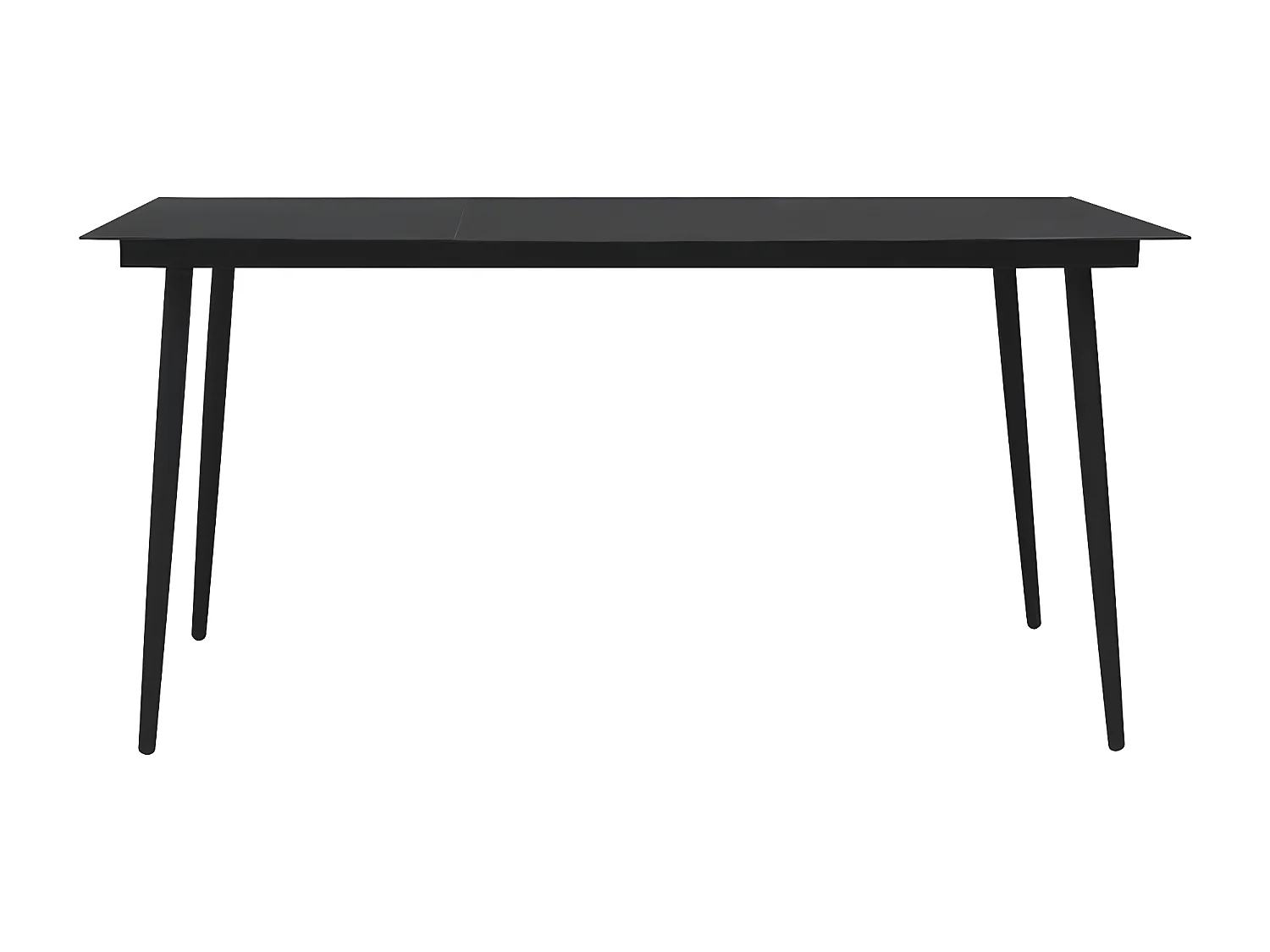 Gudleik  Table à dîner de jardin Noir 190x90x74 cm Acier et verre
