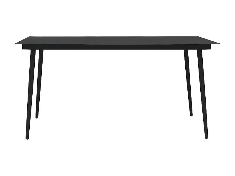 Gudleik  Table à dîner de jardin Noir 190x90x74 cm Acier et verre