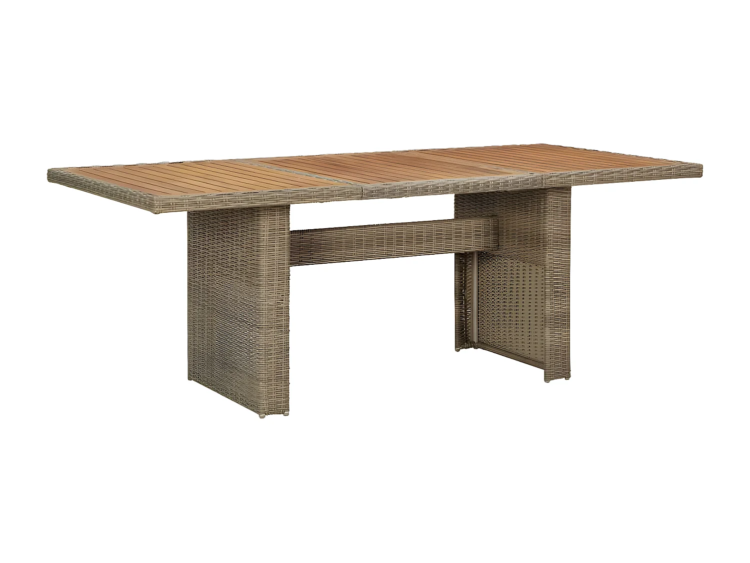 Christina  Tavolo da Giardino Marrone 200x100x74 cm in Polyrattan