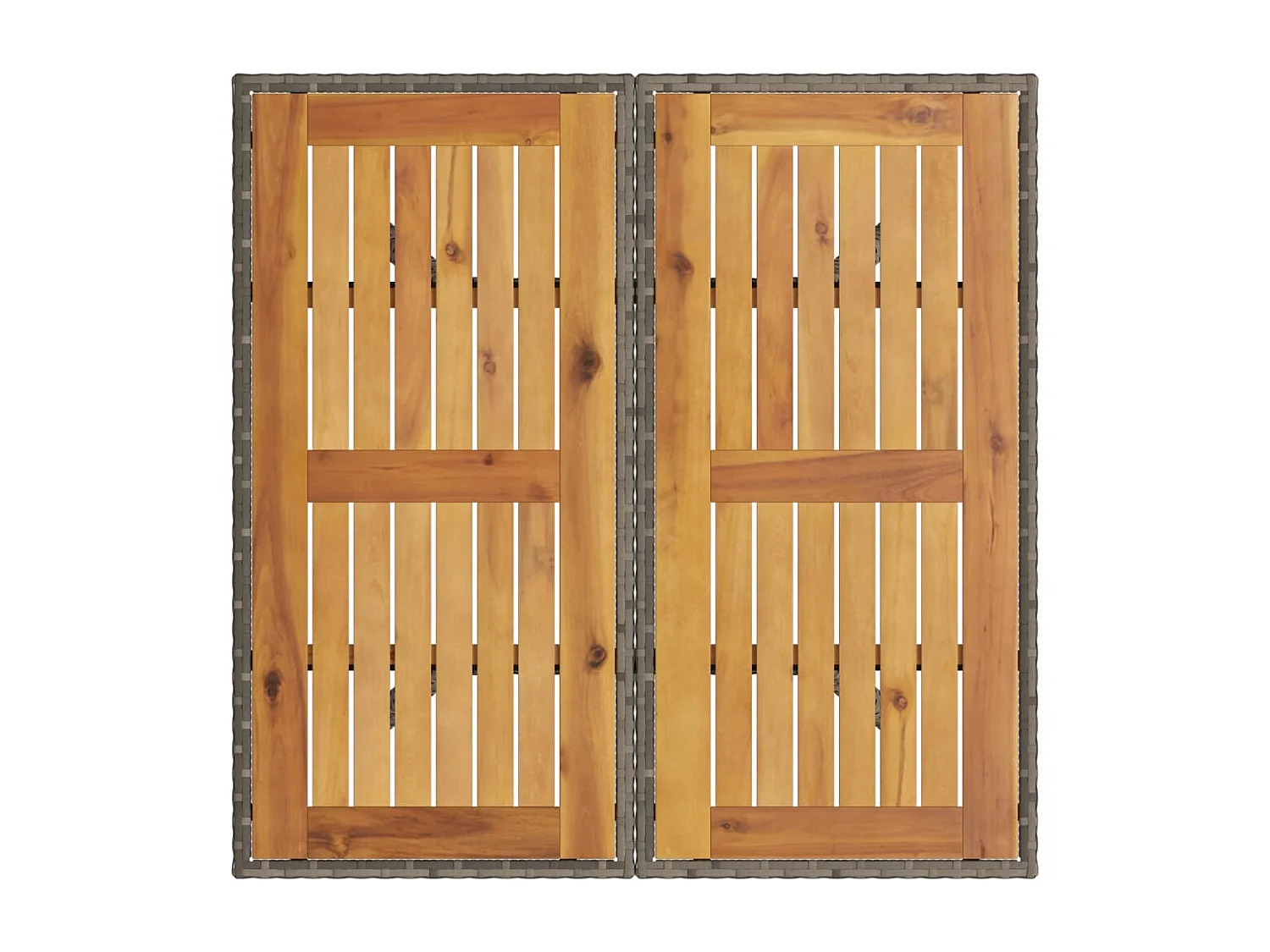 Leila Hope  Tuintafel met acaciahouten blad 80x80x75 cm poly rattan grijs