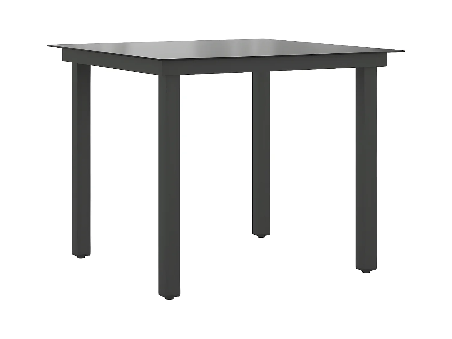 Xendel  Tuintafel 80x80x74 cm aluminium en glas zwart