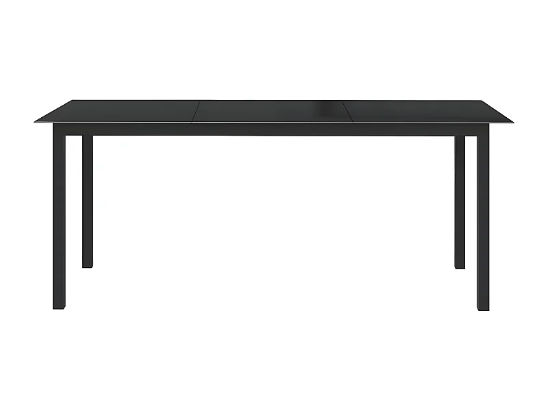 Batesville  Table de jardin Noir 190x90x74 cm Aluminium et verre