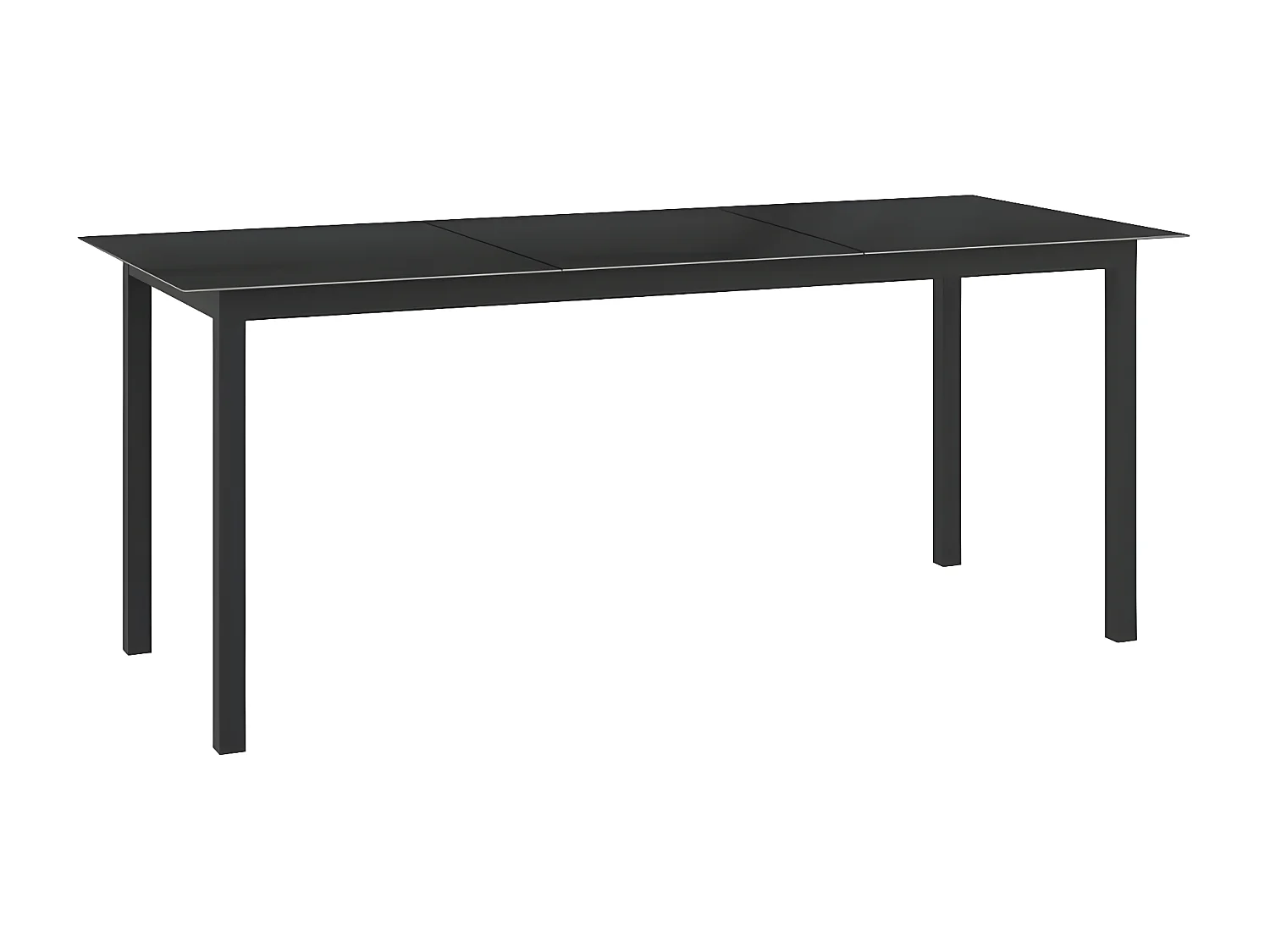 Batesville  Tavolo da Giardino Nero 190x90x74 cm in Alluminio e Vetro