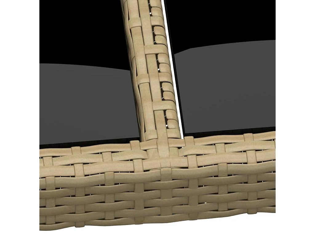 Giuseppe Luigi  Table de jardin 150x90x75 cm Verre trempé/résine tressée Beige