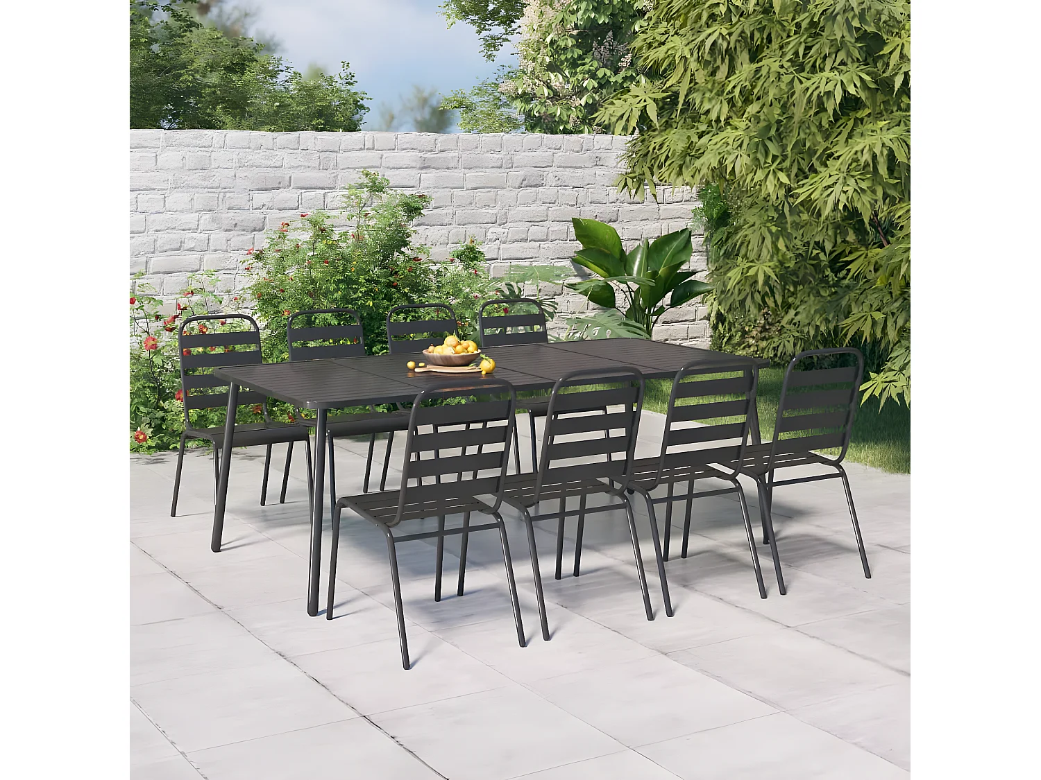 Fairbanks  Tuintafel 200x100x71 cm staal antracietkleurig