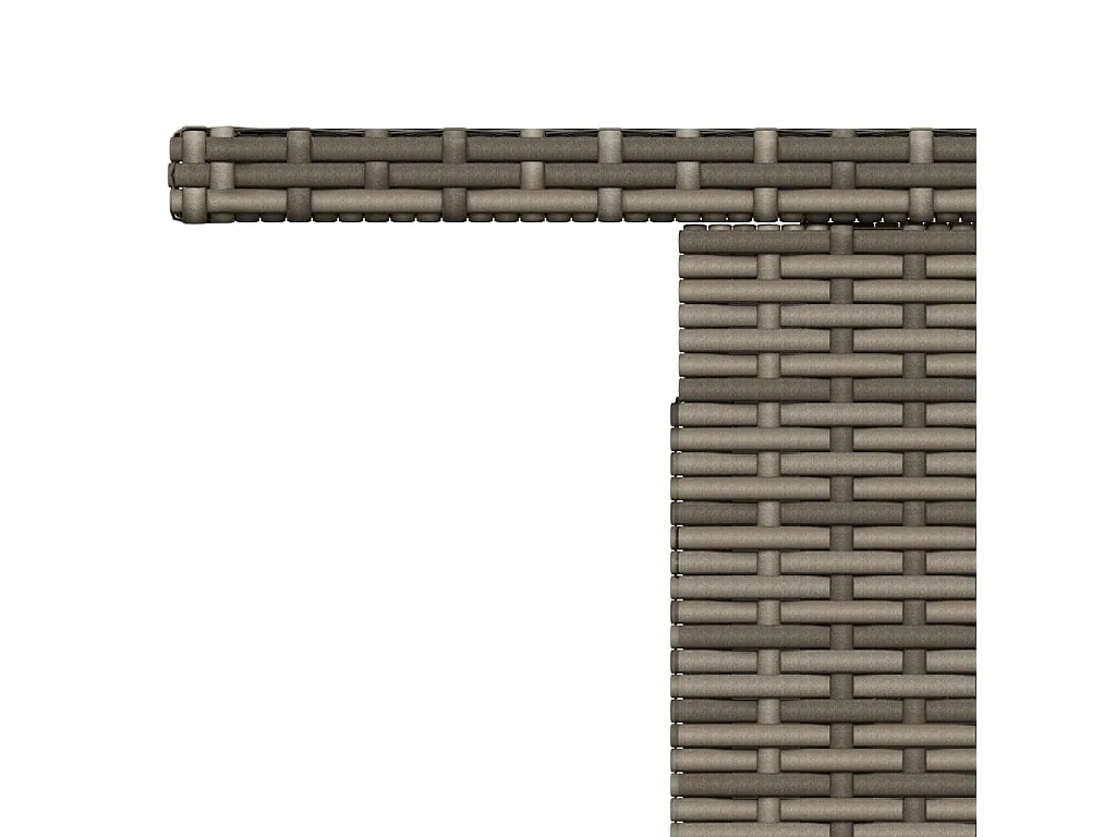 Pyr  Mesa de jardín ratán PE y madera de acacia gris 100x55x73 cm