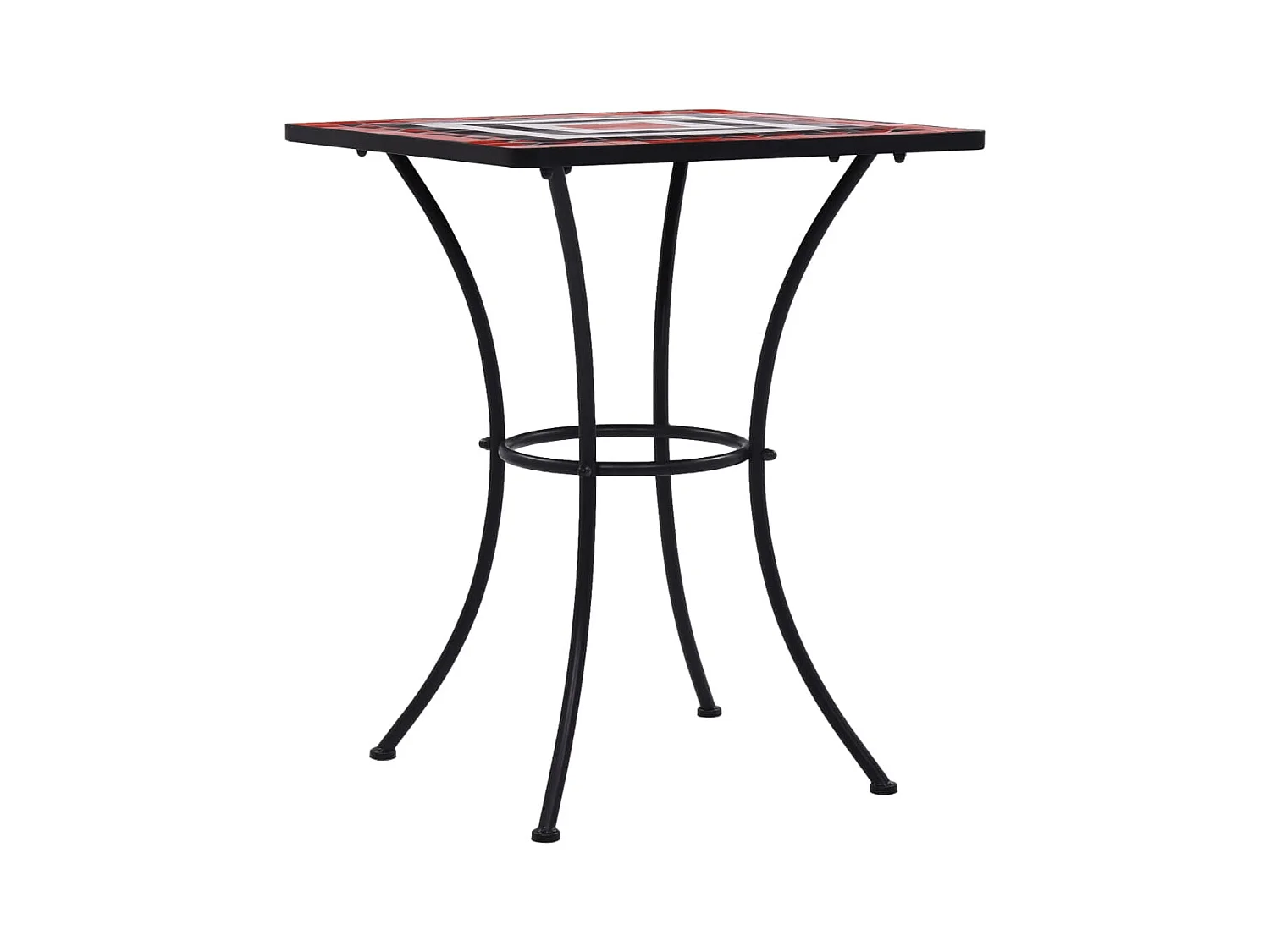 Michael Alan  Table de bistro mosaïque Terre cuite et blanc 60 cm Céramique