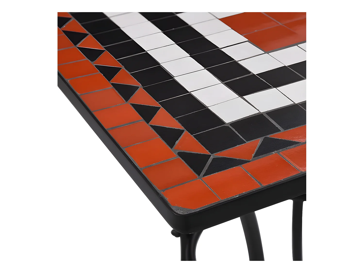 Michael Alan  Bistrotafel mozaïek 60 cm keramiek terracottakleurig en wit