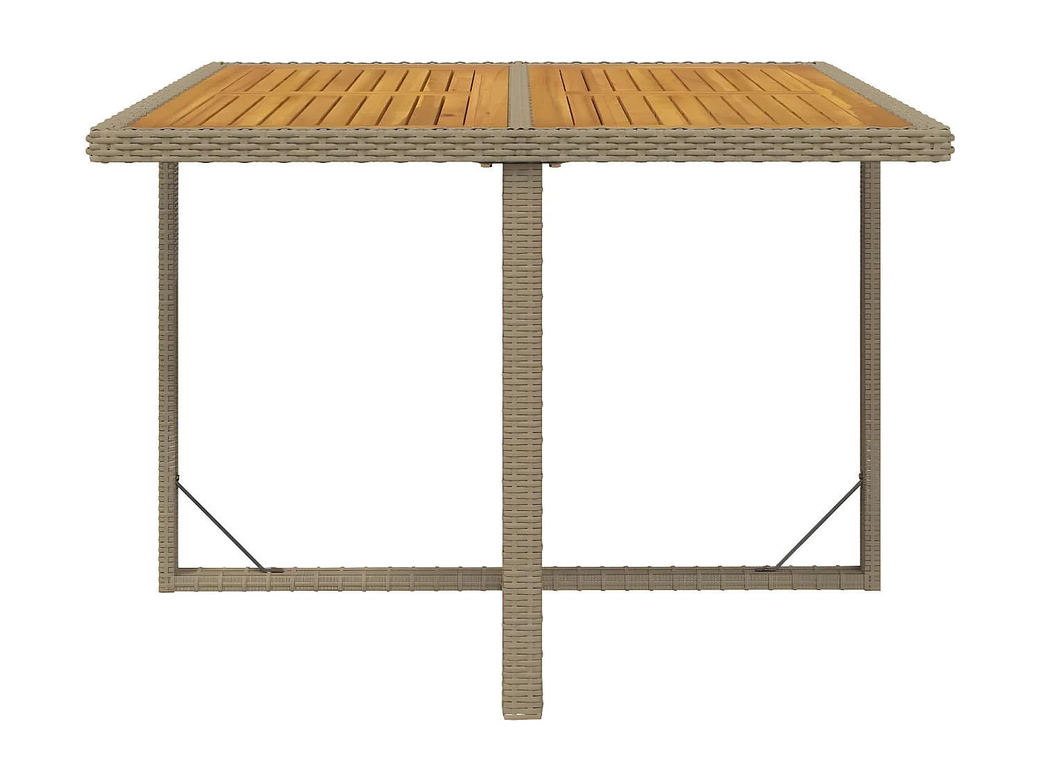 Cisco  Tuintafel 109x107x74 cm poly rattan en massief acaciahout beige