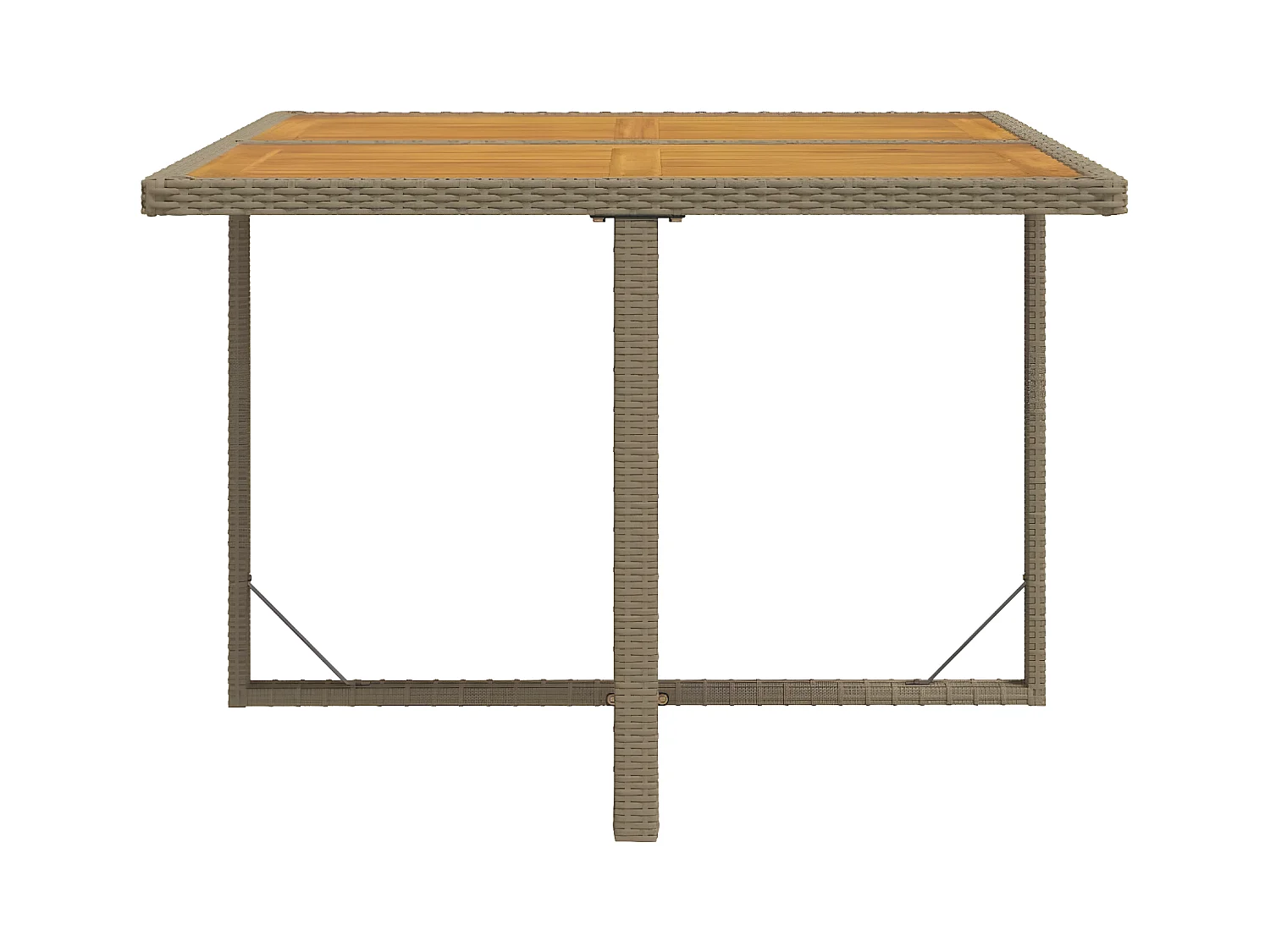 Cisco  Gartentisch Beige 109x107x74 cm Poly Rattan & Massivholz Akazie