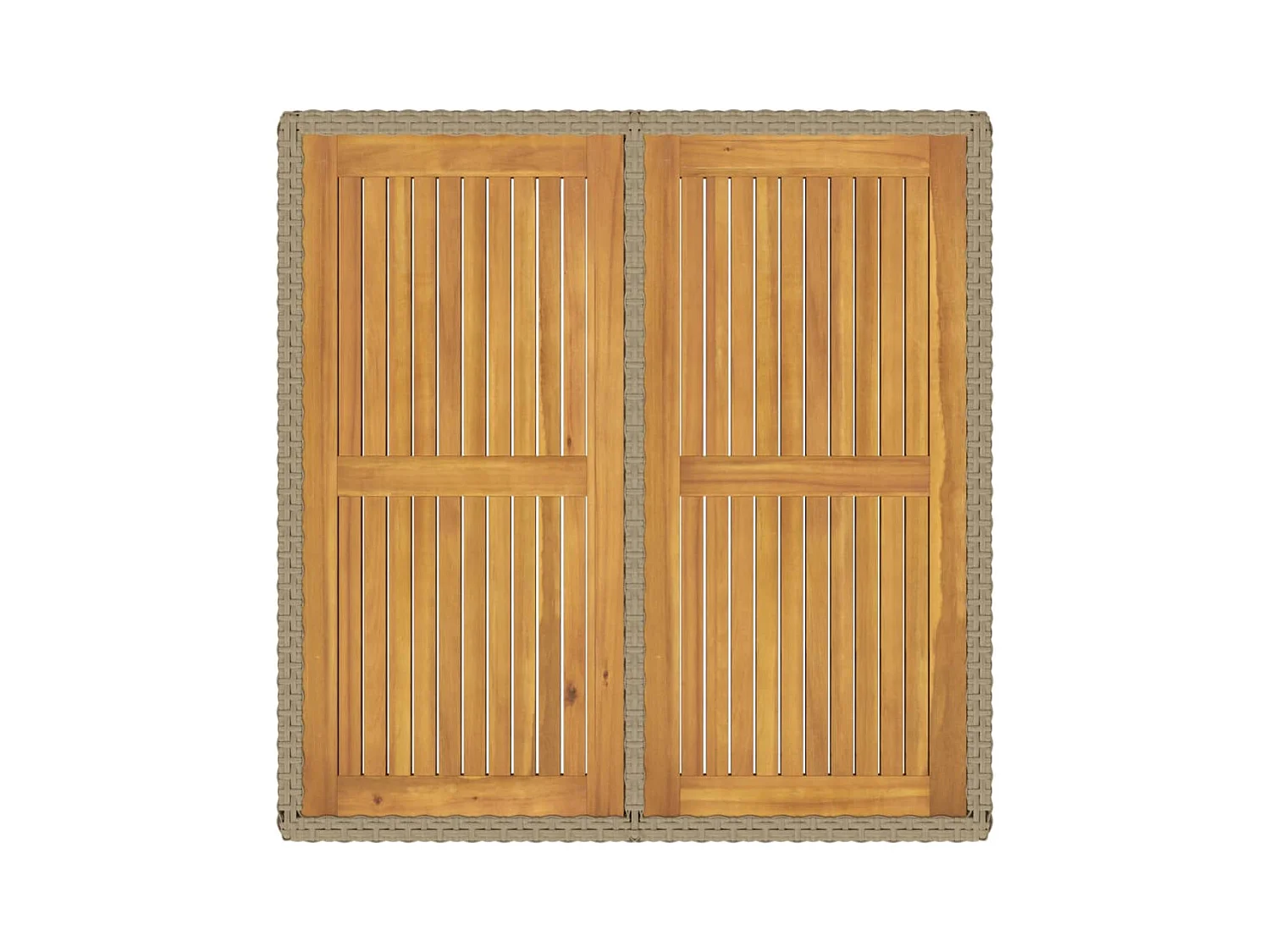 Cisco  Gartentisch Beige 109x107x74 cm Poly Rattan & Massivholz Akazie