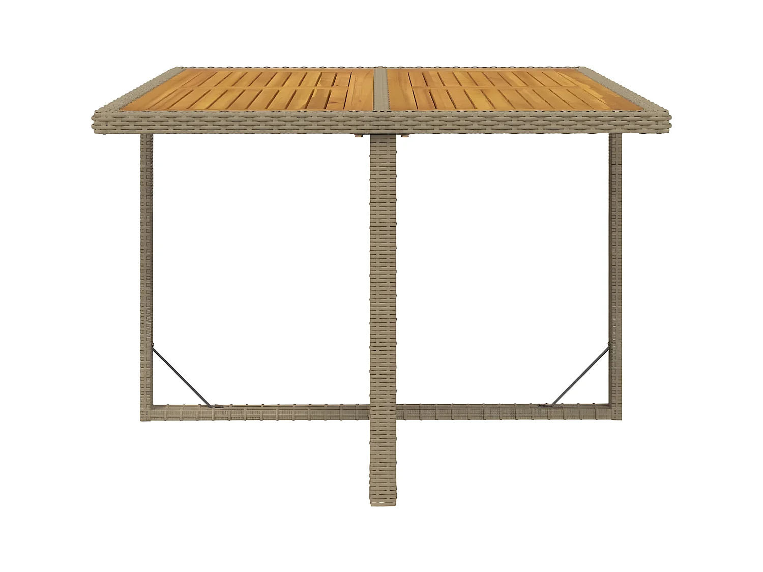 Cisco  Gartentisch Beige 109x107x74 cm Poly Rattan & Massivholz Akazie