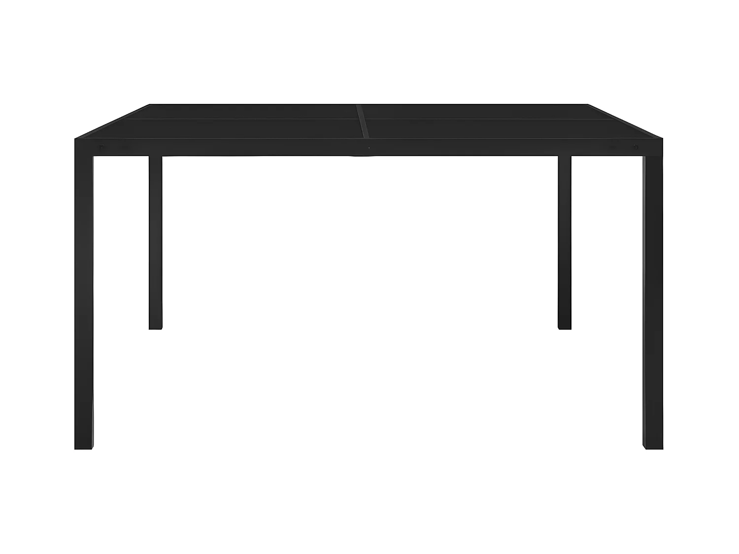 Garden Furniture -  Mesa de jardín de acero y vidrio negra 130x130x72 cm
