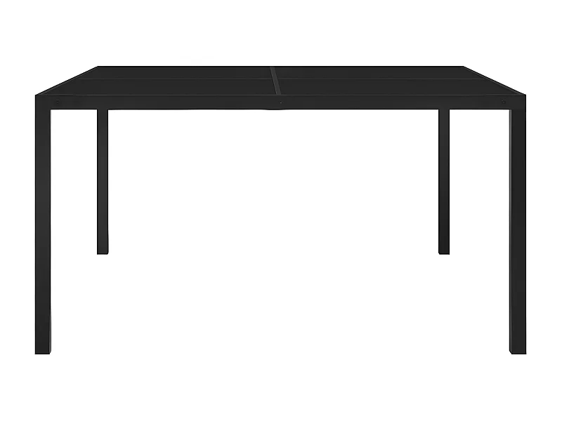 Garden Furniture -  Table de jardin 130x130x72 cm Noir Acier et verre