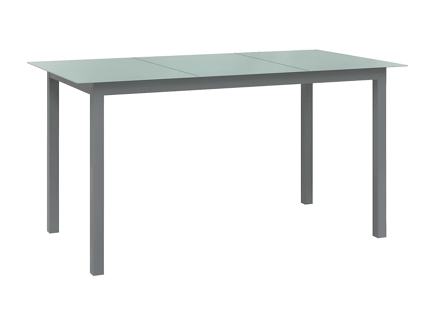 Batesville  Table de jardin Gris clair 150x90x74 cm Aluminium et verre