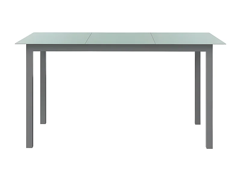 Batesville  Table de jardin Gris clair 150x90x74 cm Aluminium et verre