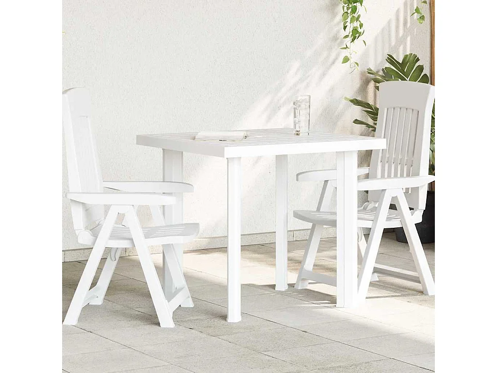 Claire-Evelyne  Table de jardin Blanc 80x75x72 cm Plastique