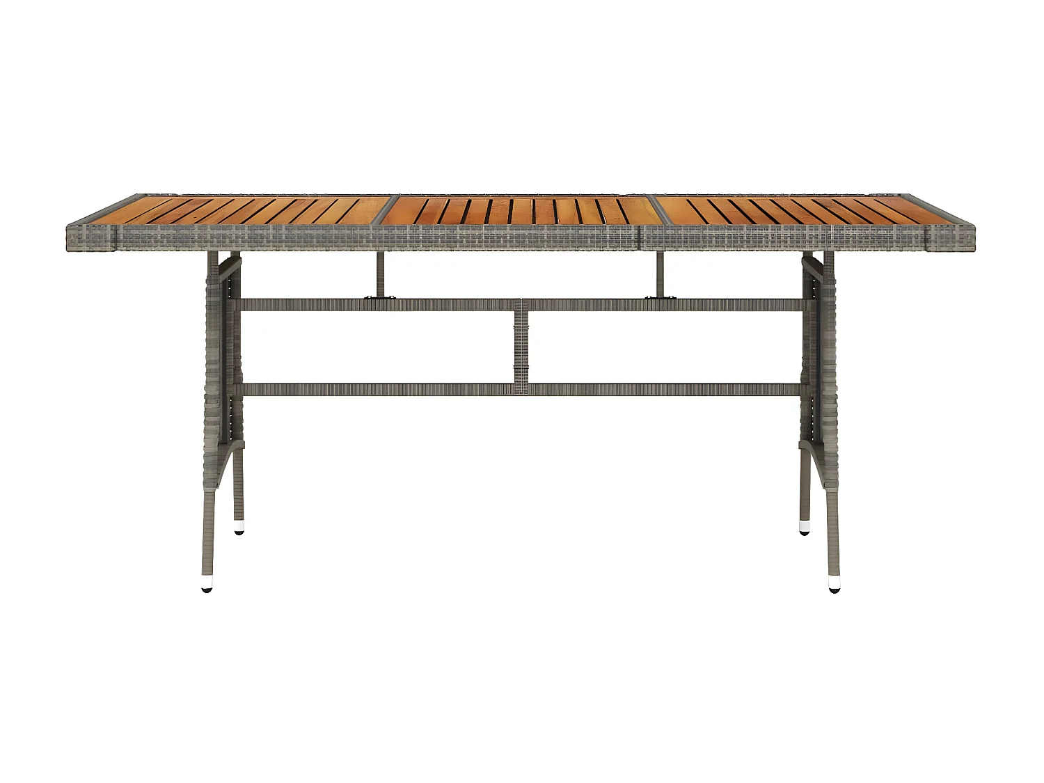 Claude  Table de jardin Gris 160x70x72 cm Résine tressée et acacia