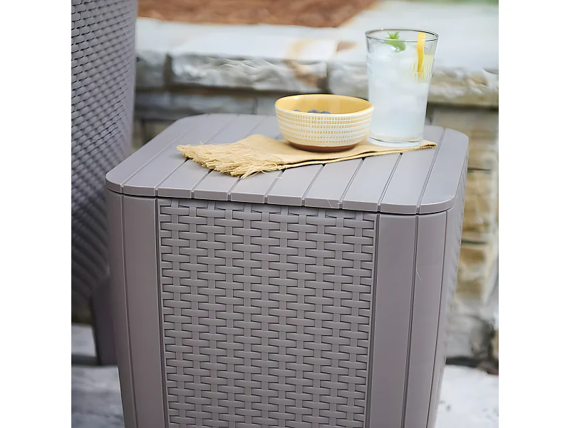 Prolenta Premium -  Bijzettafel Luzon plat wicker cappuccinokleurig