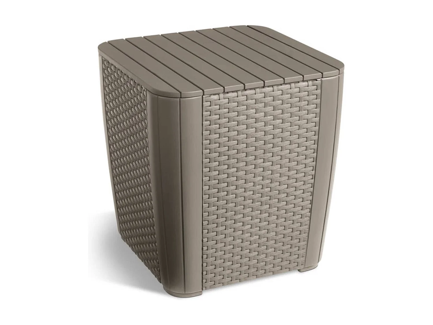 Prolenta Premium -  Table d'appoint de jardin Luzon Osier plat Cappuccino