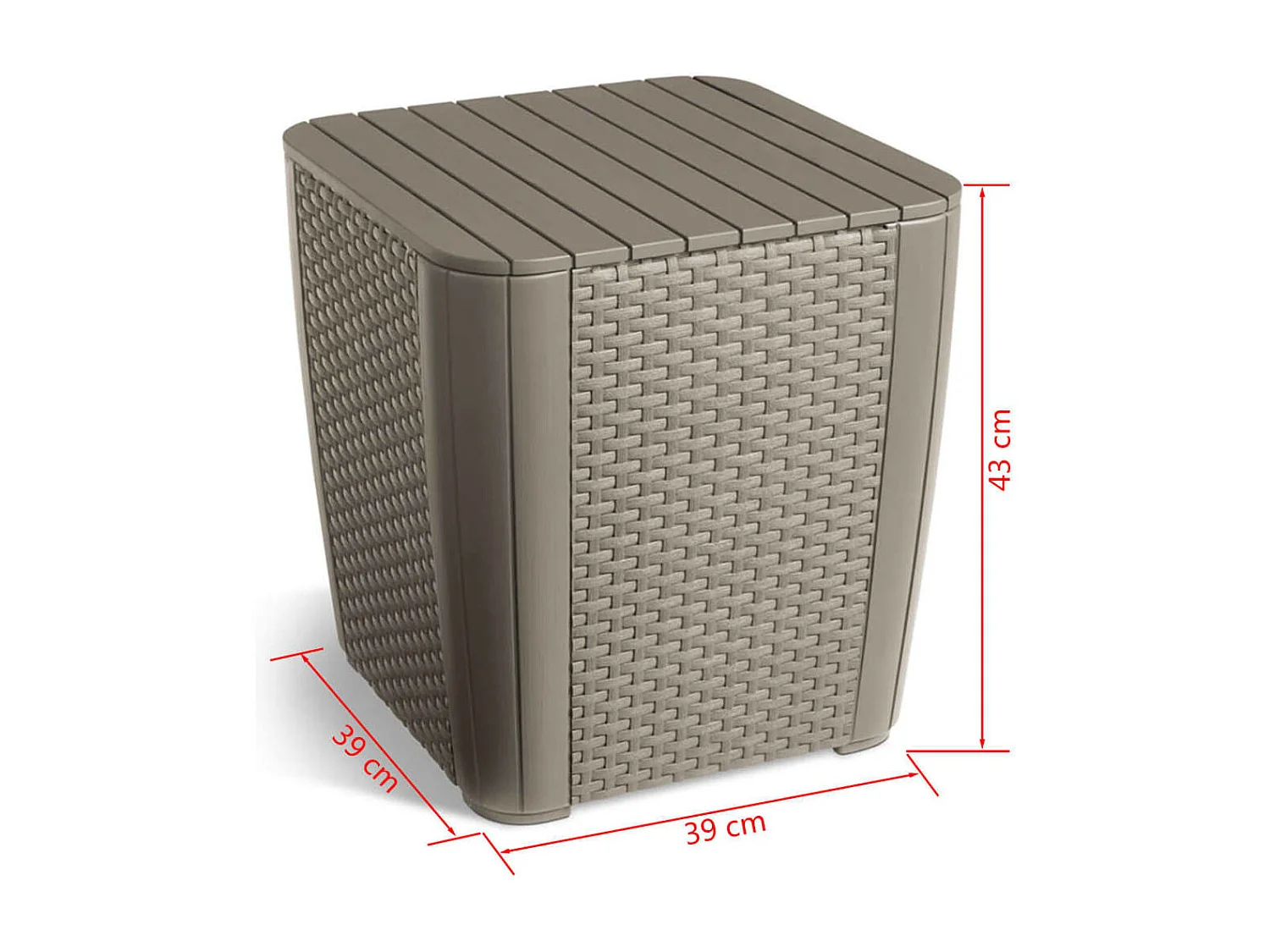 Prolenta Premium -  Table d'appoint de jardin Luzon Osier plat Cappuccino