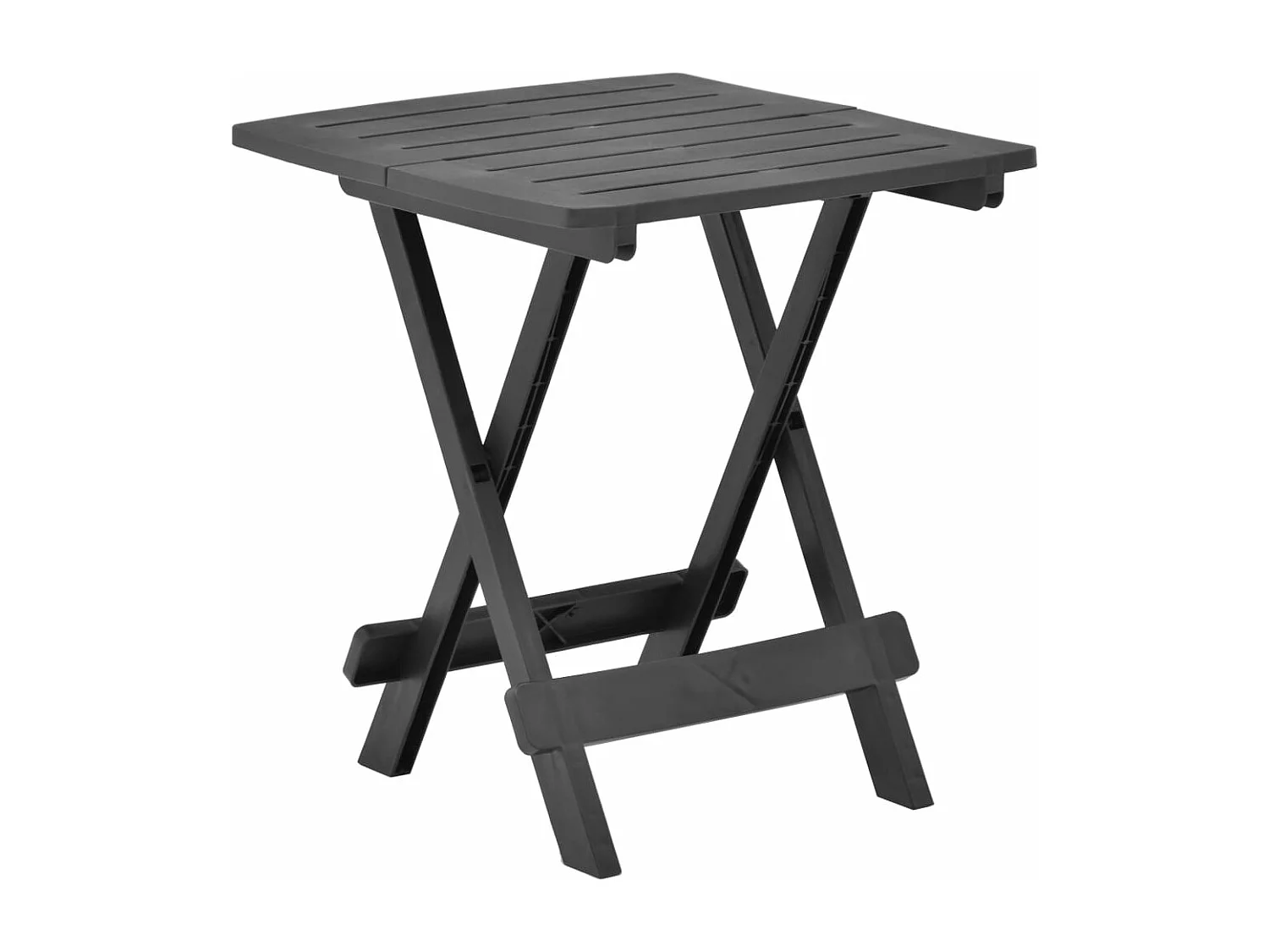 Bålsta  Mesa plegable de jardín plástico gris antracita 45x43x50 cm