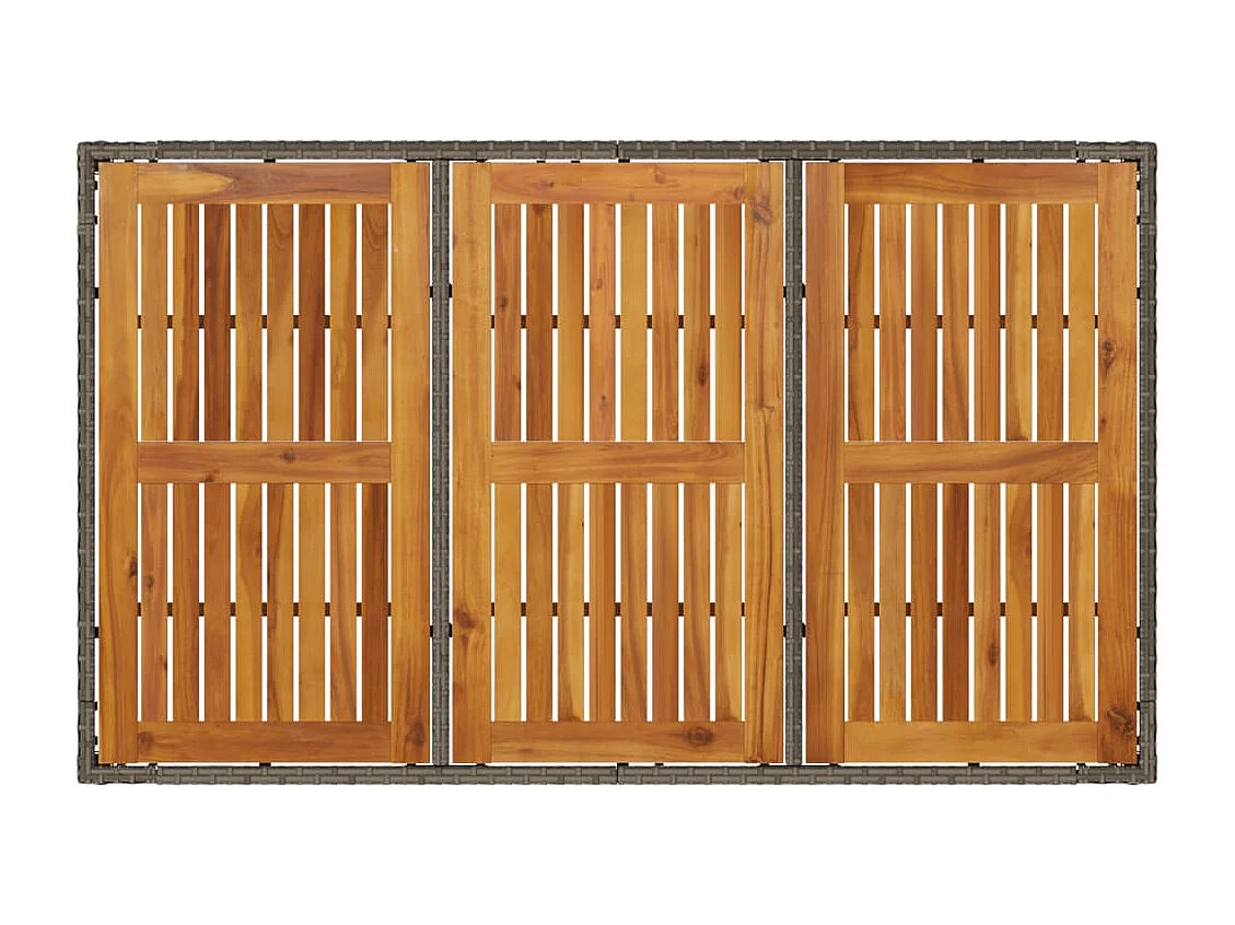Garden Furniture -  Table de jardin et dessus en bois d'acacia gris résine tressée