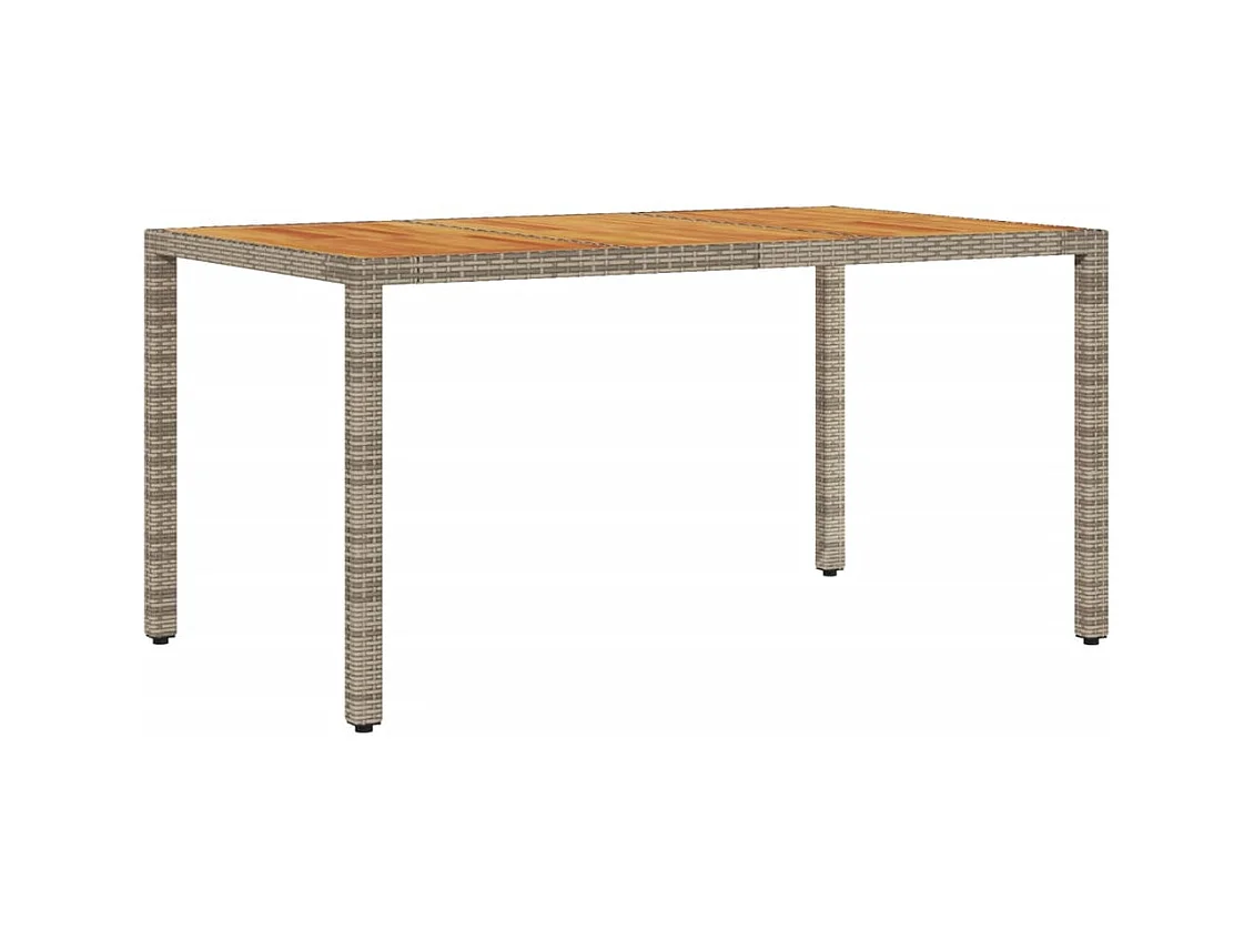 Garden Furniture -  Table de jardin et dessus en bois d'acacia gris résine tressée