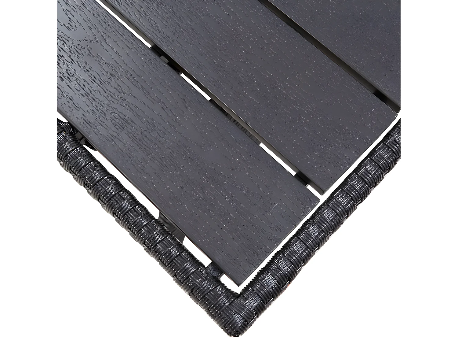 Claire-Marie-Élise  Mesa de jardín ratán sintético negro 120x70x66 cm