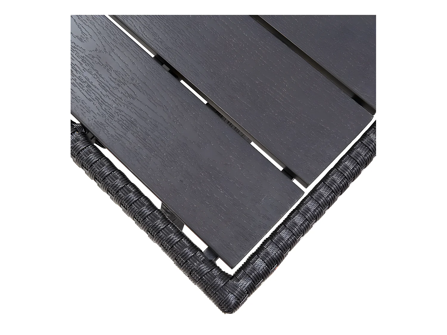 Claire-Marie-Élise  Table de jardin noir 120x70x66 cm Résine tressée