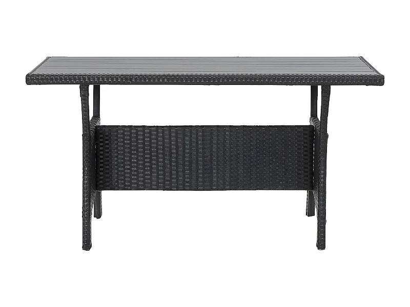 Claire-Marie-Élise  Table de jardin noir 120x70x66 cm Résine tressée