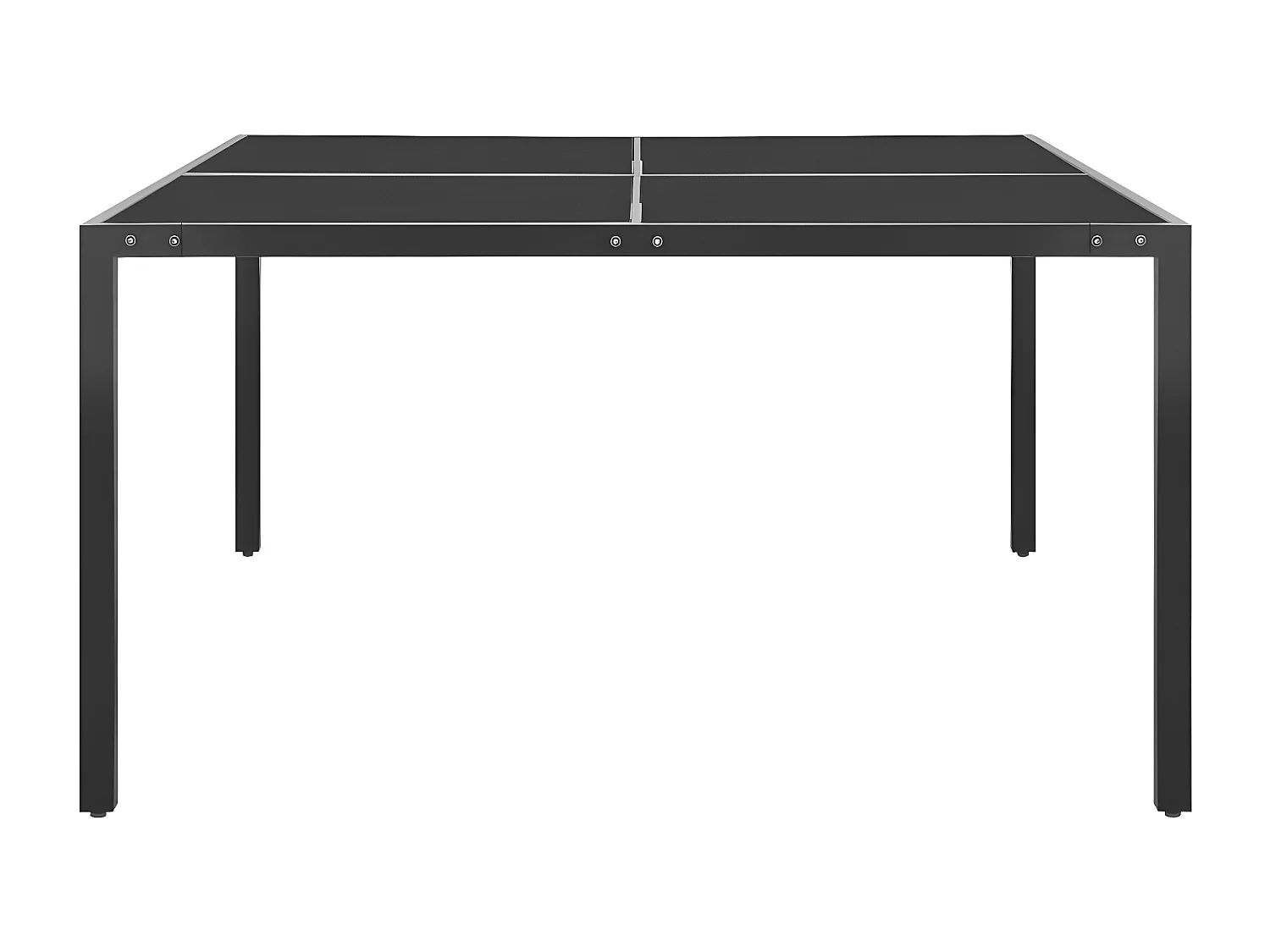 Garden Furniture -  Tavolo da Giardino Antracite 130x130x72 cm in Acciaio e Vetro