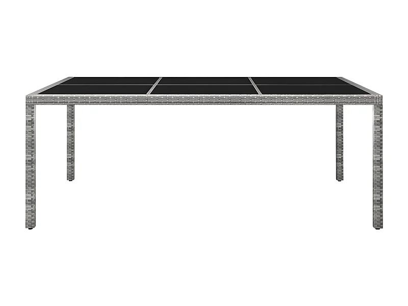 Ludovico  Mesa de comedor de jardín ratán sintético gris 200x150x74 cm
